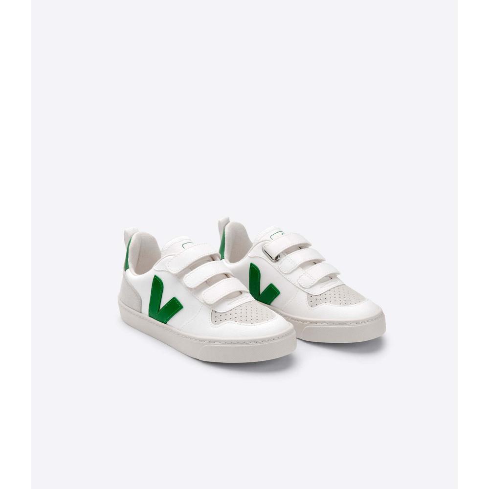 Pantofi Copii Veja V-10 CWL White/Green | RO 775KOR